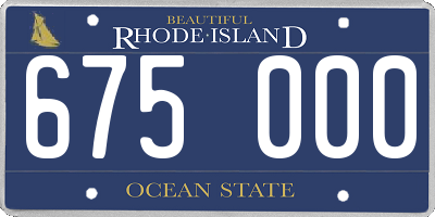 RI license plate 675000