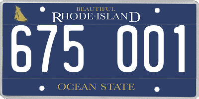 RI license plate 675001