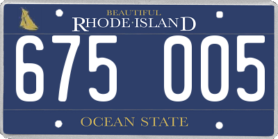 RI license plate 675005