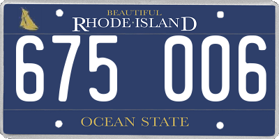RI license plate 675006