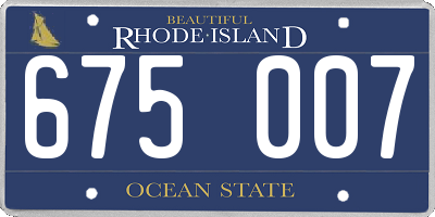 RI license plate 675007