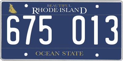 RI license plate 675013