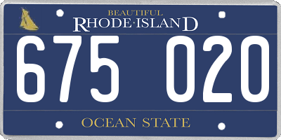 RI license plate 675020
