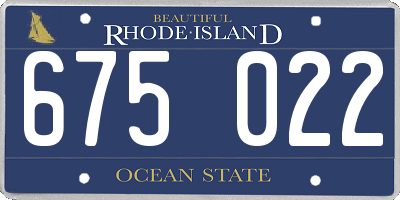 RI license plate 675022