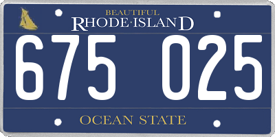 RI license plate 675025