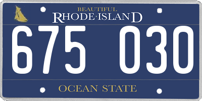 RI license plate 675030