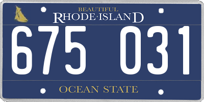 RI license plate 675031