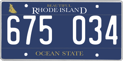 RI license plate 675034