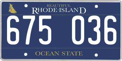 RI license plate 675036