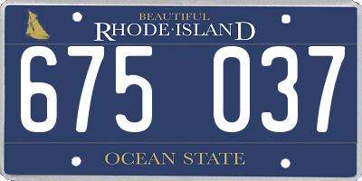 RI license plate 675037