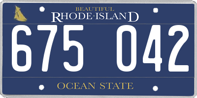 RI license plate 675042