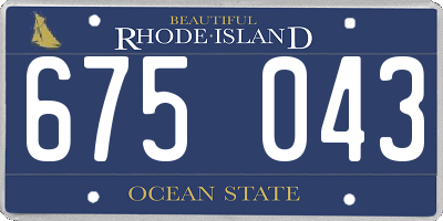 RI license plate 675043
