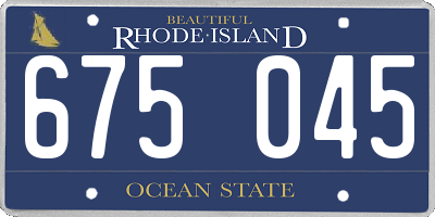 RI license plate 675045