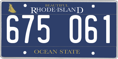 RI license plate 675061