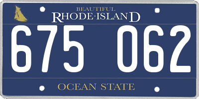 RI license plate 675062