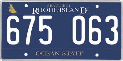 RI license plate 675063