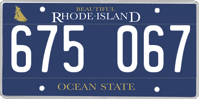 RI license plate 675067