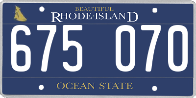 RI license plate 675070