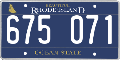 RI license plate 675071
