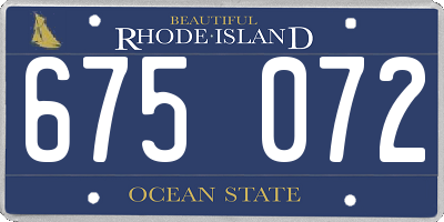 RI license plate 675072