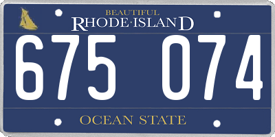 RI license plate 675074
