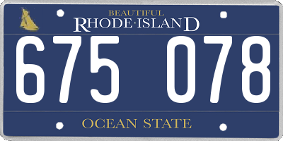 RI license plate 675078