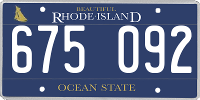 RI license plate 675092
