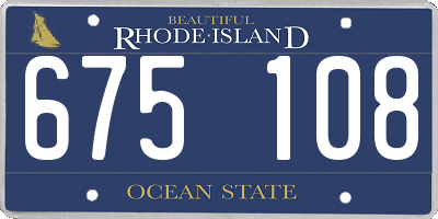 RI license plate 675108