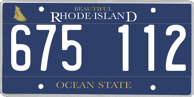 RI license plate 675112
