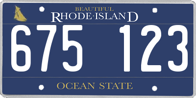 RI license plate 675123