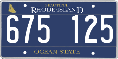 RI license plate 675125