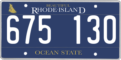 RI license plate 675130
