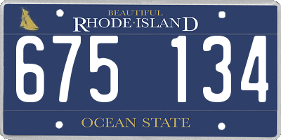 RI license plate 675134