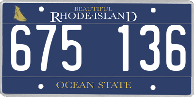 RI license plate 675136