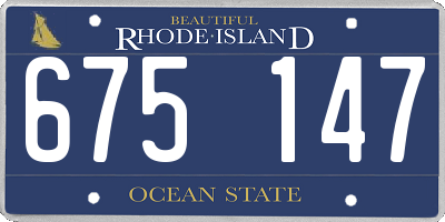 RI license plate 675147