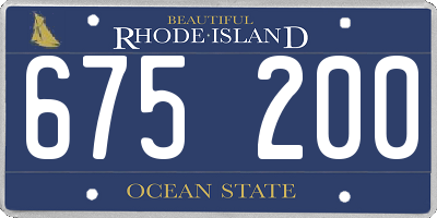 RI license plate 675200