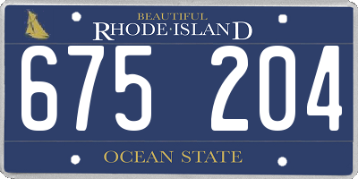 RI license plate 675204