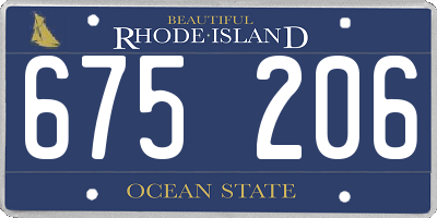 RI license plate 675206