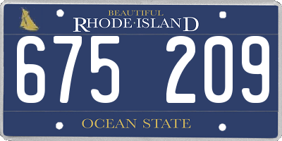 RI license plate 675209