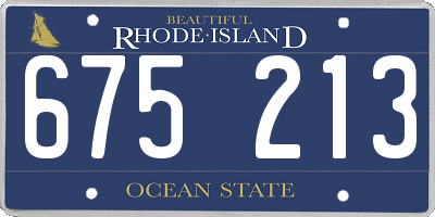 RI license plate 675213