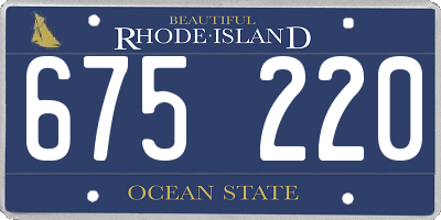 RI license plate 675220