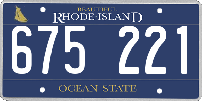 RI license plate 675221