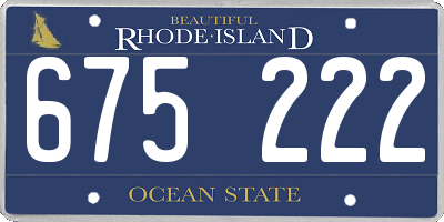 RI license plate 675222