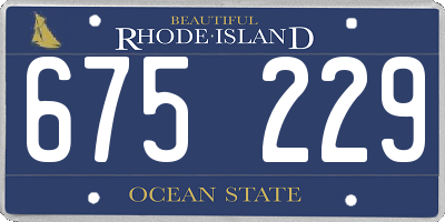 RI license plate 675229