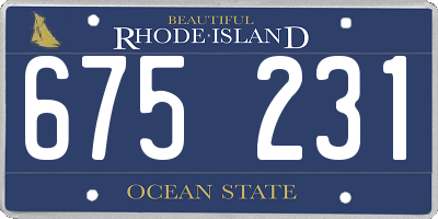 RI license plate 675231
