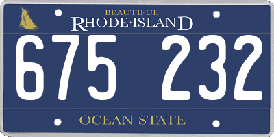 RI license plate 675232