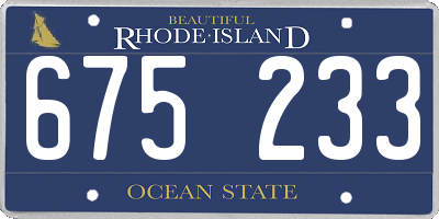 RI license plate 675233
