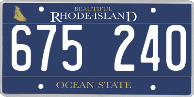 RI license plate 675240