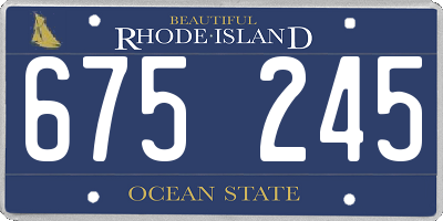 RI license plate 675245
