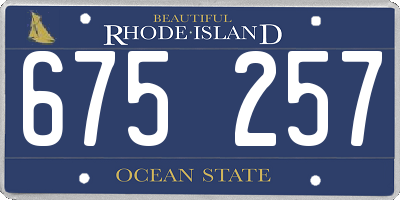 RI license plate 675257